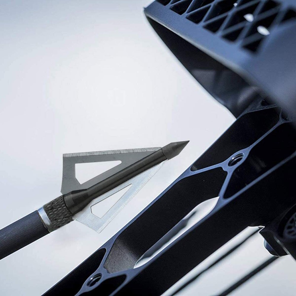 12pcs 3 Fixed Blade Hunting Broadheads 125Grain Compound Crossbow Tips With Case