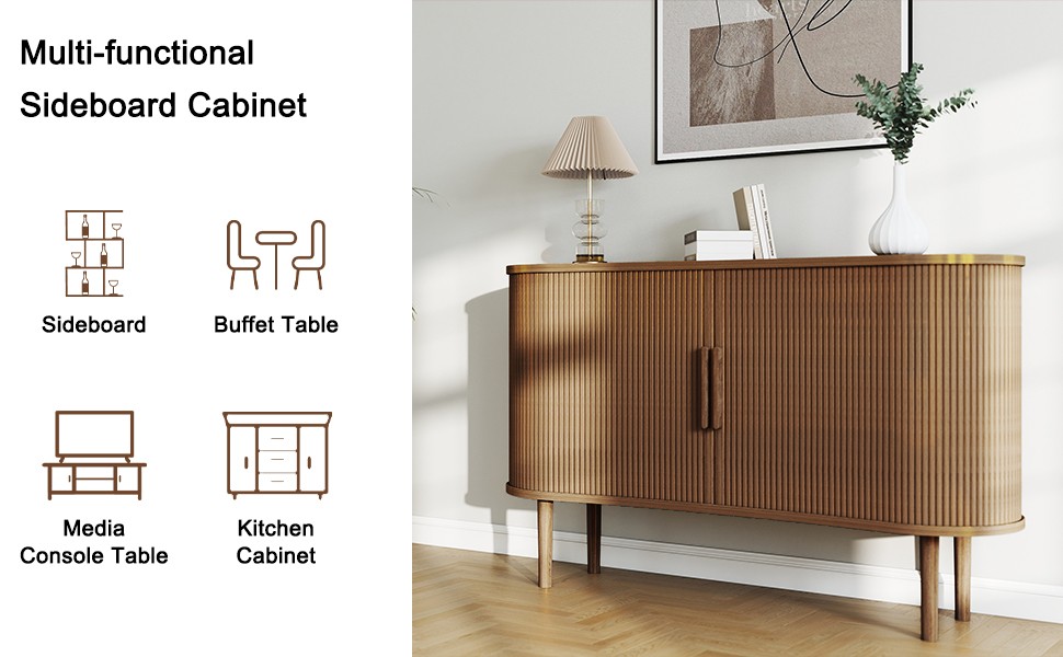 1.4M Long Modern Sideboard With Doors For Kitchen Storage TNBI