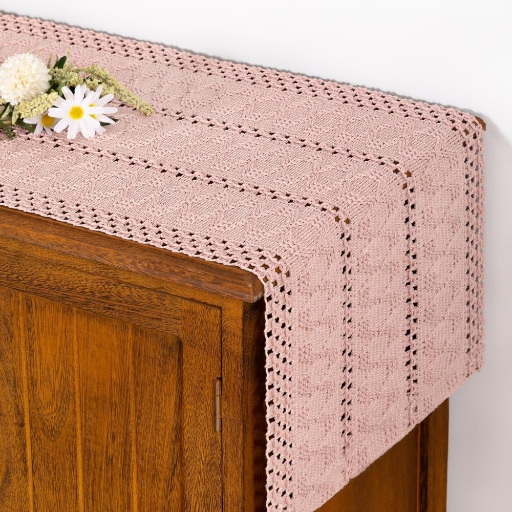 Boho Table Runner Spring Easter Farmhouse Rustic Macrame Seasonal Long Woven Cot