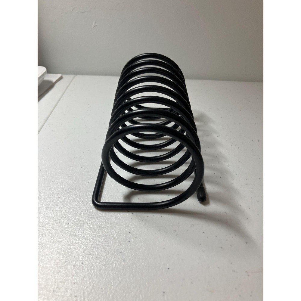 Vintage Large Black Coiled Note Letter Holder Seven Spaces