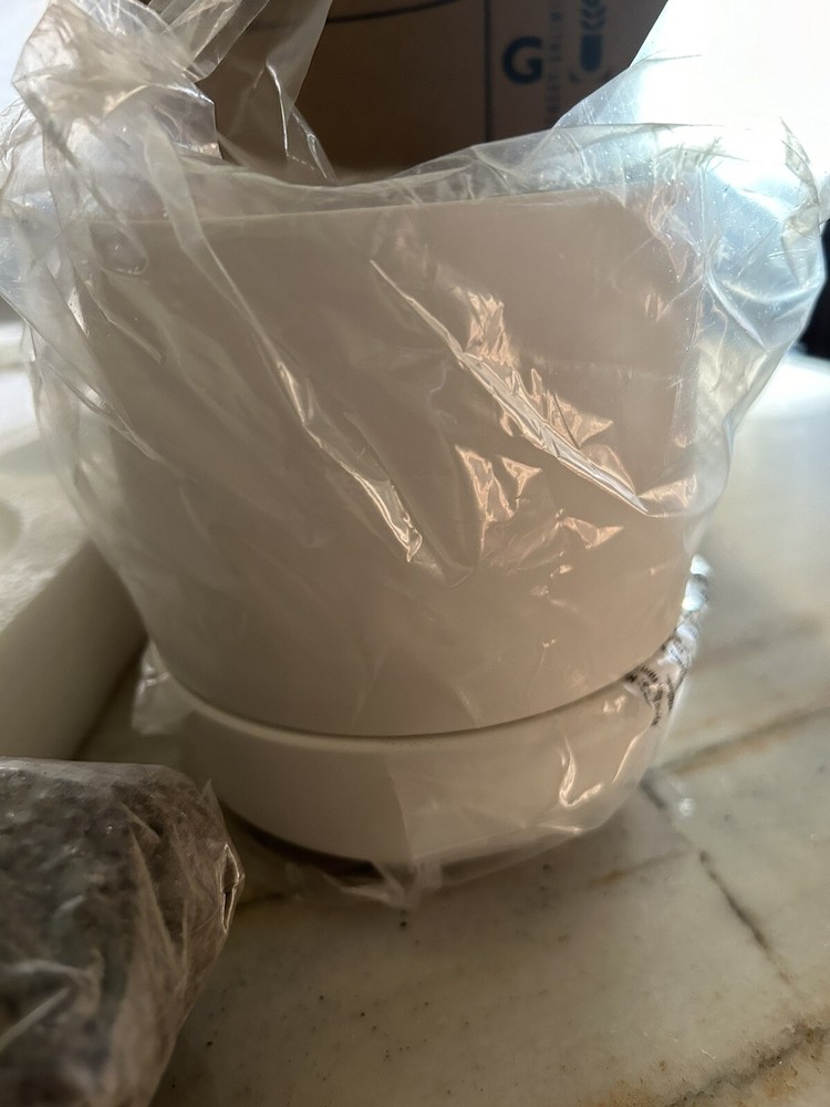 Bottom Self-Watering sub irrigation Ceramic white planter