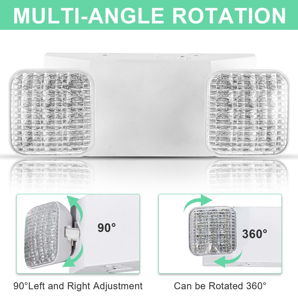 12 pack LED Emergency Lights , Exit Sign Light Adjustable Dual Head Battery Back