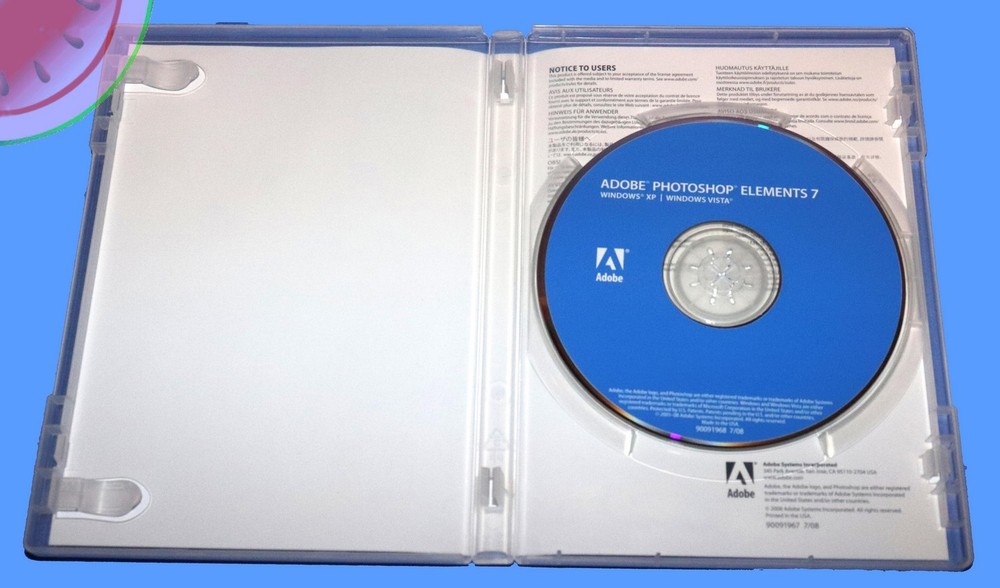Adobe PHOTOSHOP ELEMENTS 7 w/ Key & Bonus Scrapbook Training Software PC Windows