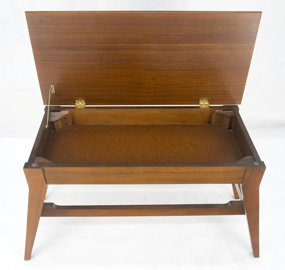 Solid Walnut Lift Top Storage High Seat Organ Bench MINT
