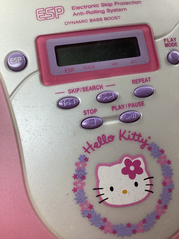 Vintage Hello Kitty Compact Disc CD Player HK33P TESTED WORKING RARE 2001 (B2)