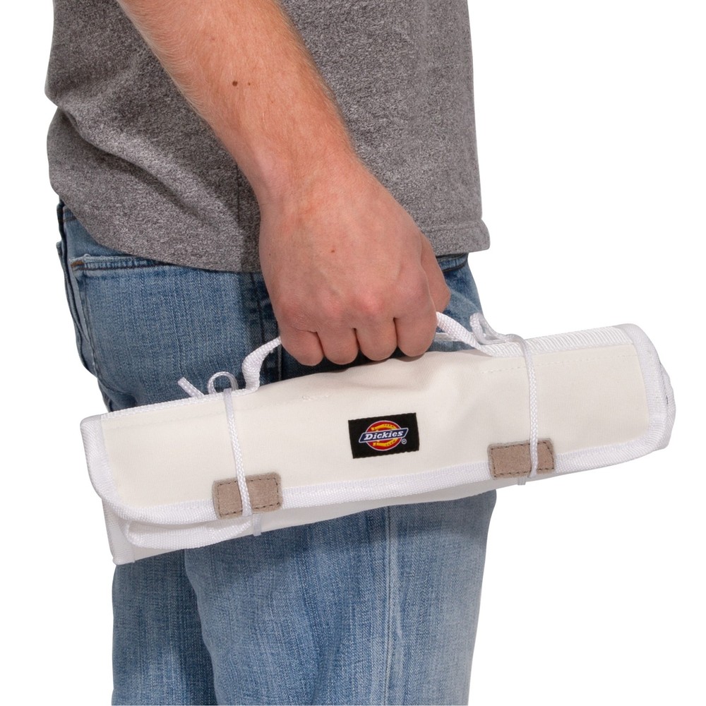 Tool Paint Brush Roll 16 Compartment Small White Dickies 57046