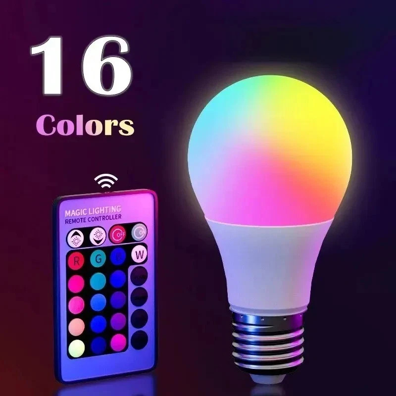 2 Pcs RGB RGBW LED Bulb Light 16 Color Changing E27 Lamp + IR Remote Controller