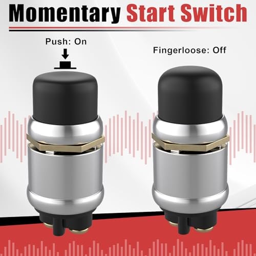 Push Button Starter Switch 12V 50A, Waterproof Momentary Start Switch black-1