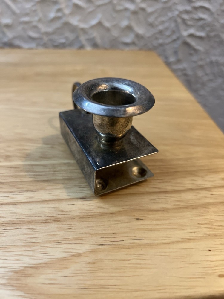 Vintage Silver Plated Mini Candle Holder Chamberstick Handle