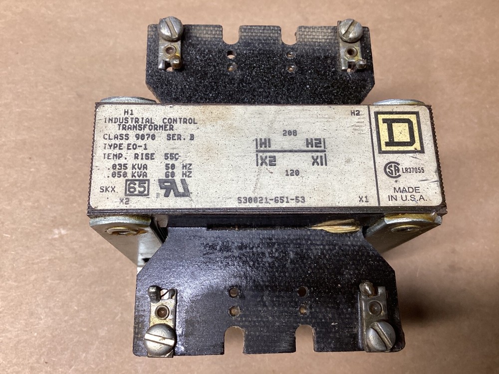 Square D 9070 Machine Tool Control Transformer 9070 Type E0-1 #116F138PR6*CO