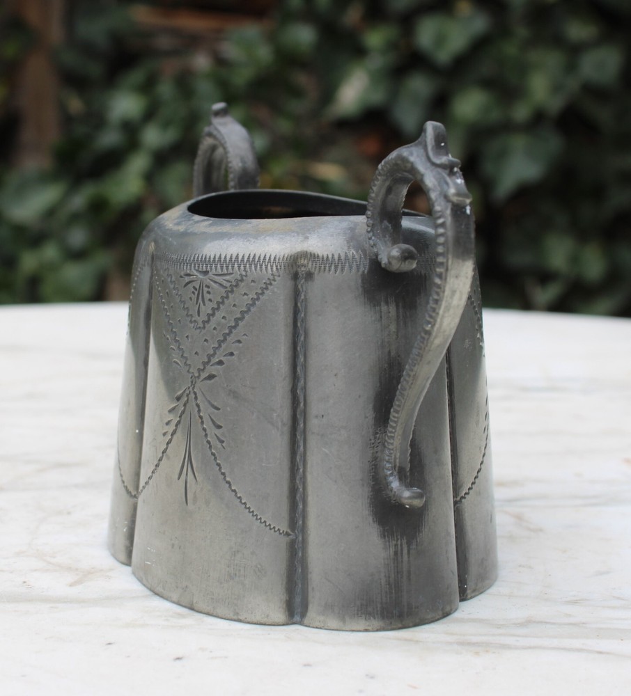 Antique Etched Silver Plate Handled Sugar Bowl-no Lid