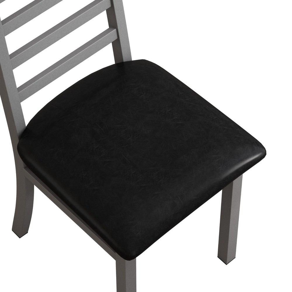 Retro rectangular stretched metal dining table and chairs, combination set Grey