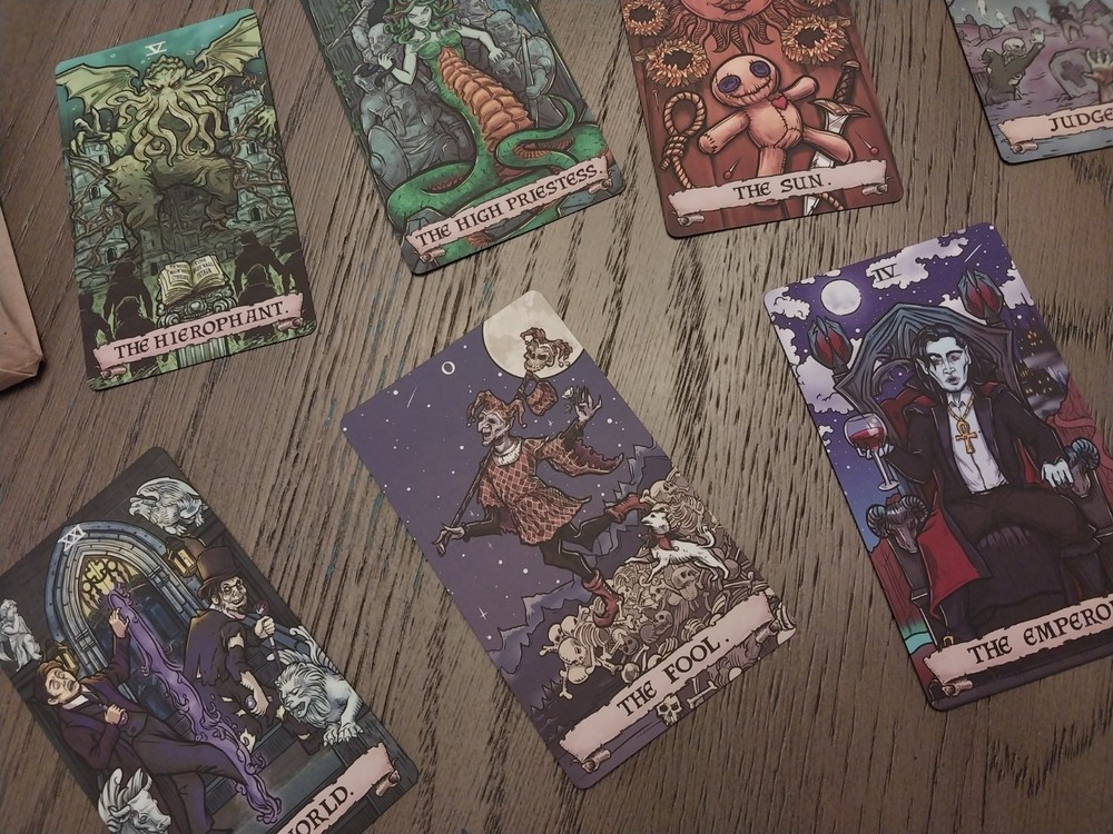 Terror filled Tarot bundle -3 spooky decks with a tarot bag.
