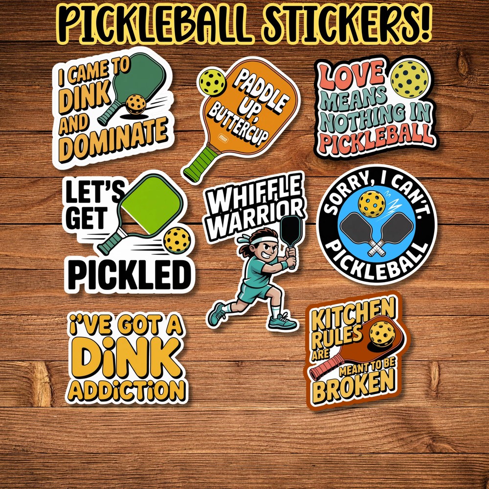 Funny Pickleball Stickers: