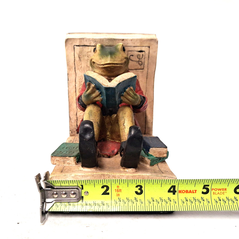 Vintage Frog Bookend Reading Book Toad Hall Wind In The Willows Style Decor