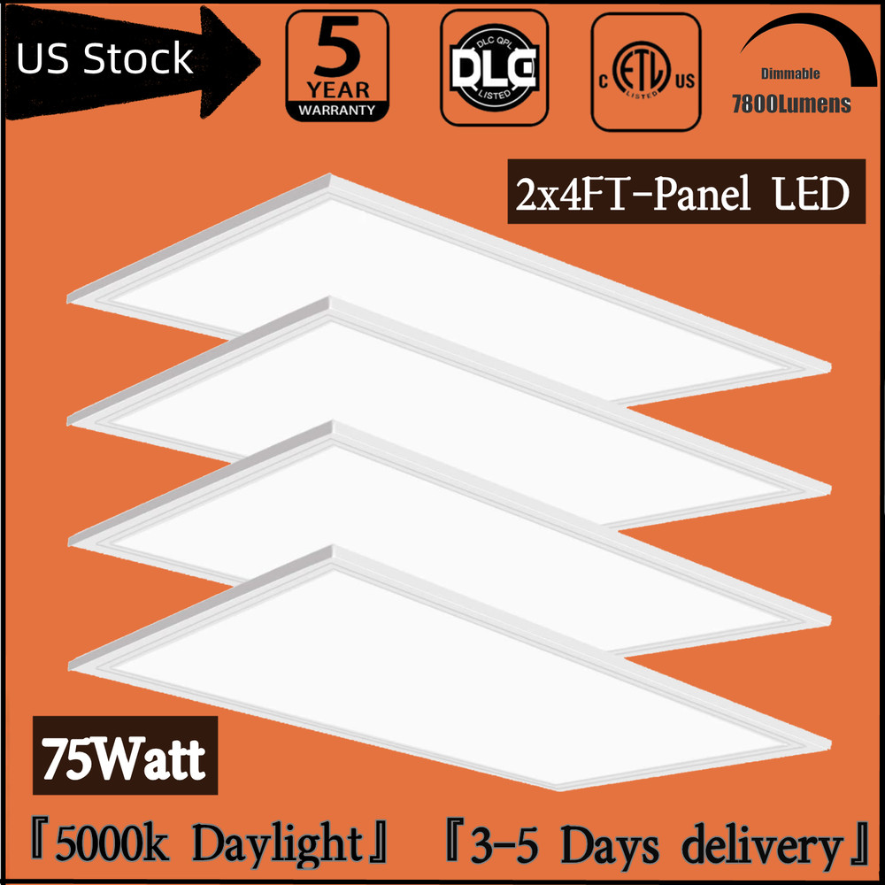 4-100Pack 4x2 FT LED Light Flat Panel, 75W Dimmable Recessed Drop Ceiling Lights