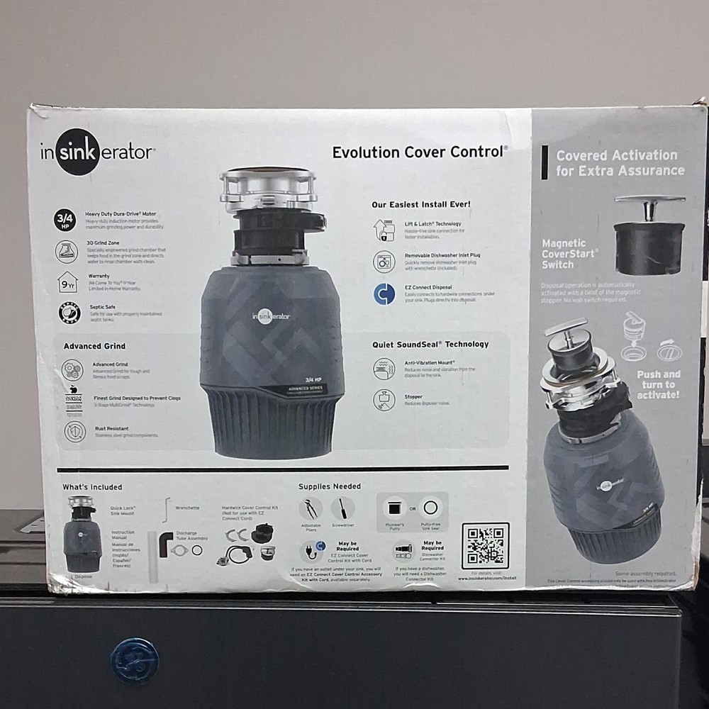 InSinkErator Advanced Series Evolution Cover Control 3/4 HP Batch Feed Disposal
