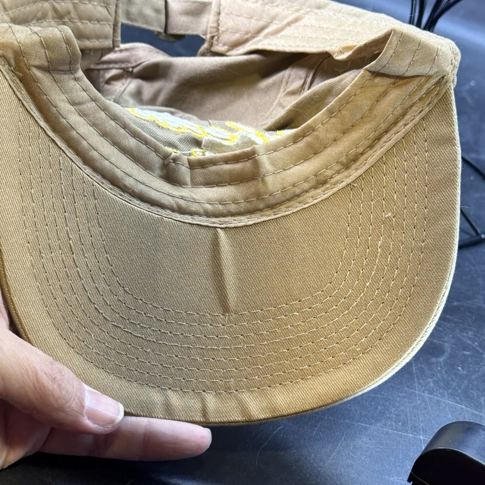 Cabelas Club Baseball Hat StrapBack Adjustable Embroidered Tan Yellow Script