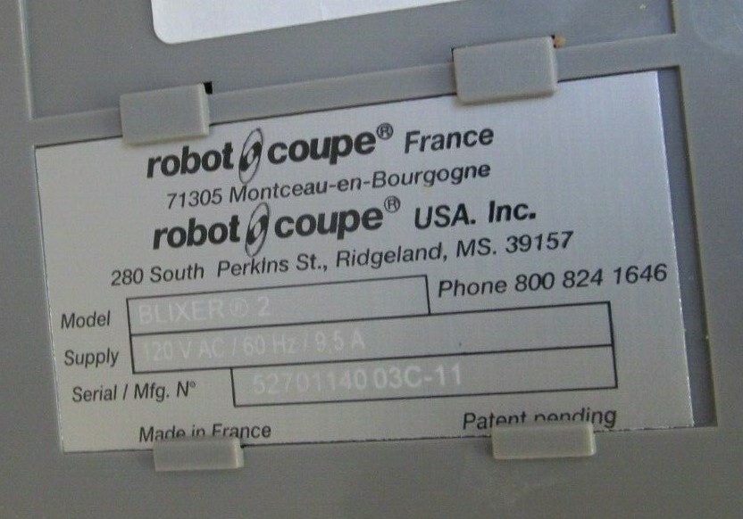 Robot Coupe Blixer 2 Food Processor Single Portion Unit w/ Lid
