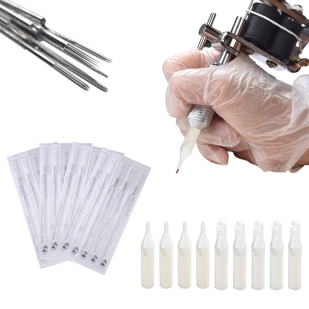 Complete Tattoo Beginner Kit 4 Machine Gun 40 Inks Needle Grip Power Supply Tip