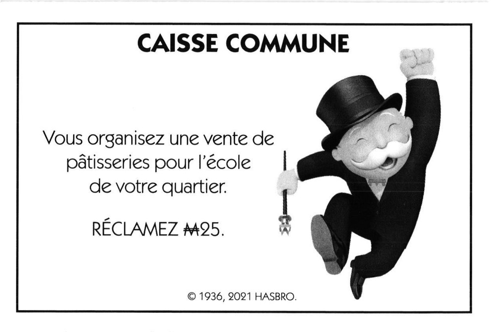 Carte Monopoly Caisse Commune