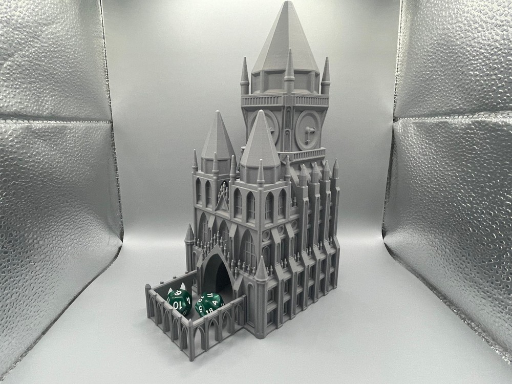 Gothic Castle Dice Tower Removable Spire Dice Tray DnD RPG Roller
