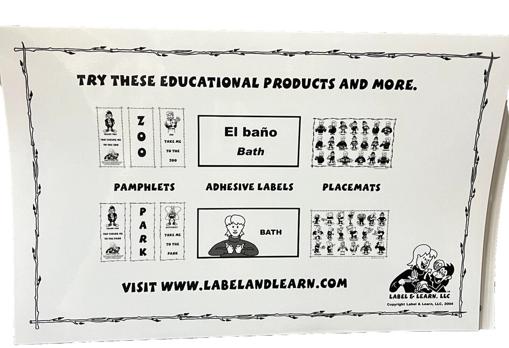 Label & Learn ZOO/PARK (2) /BASIC Educational Placemat (New)
