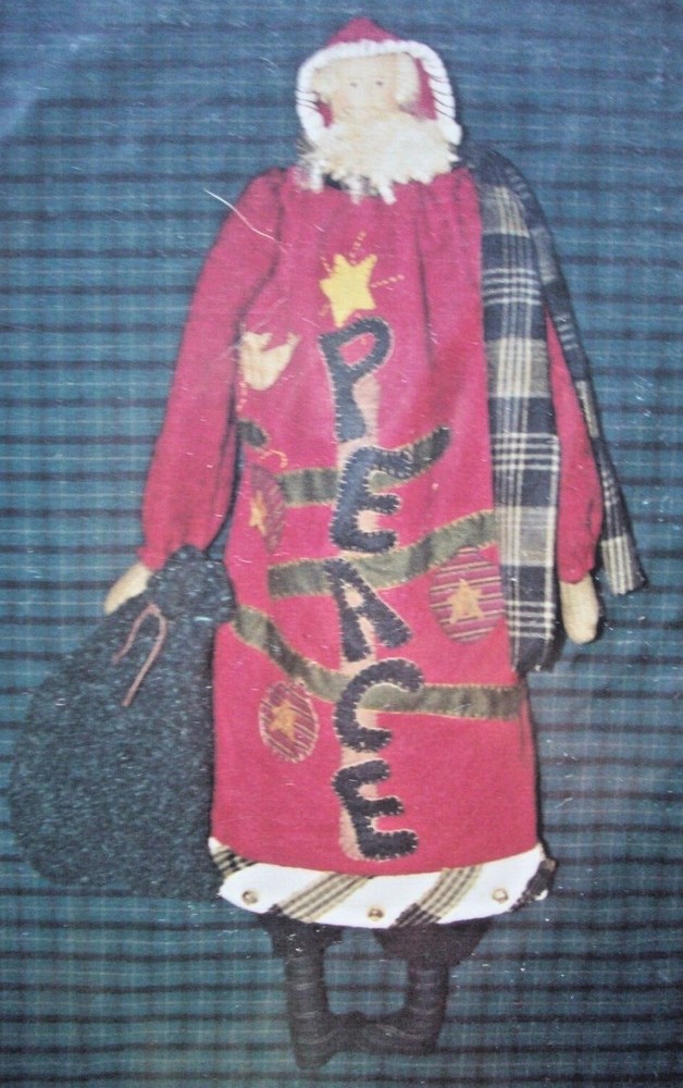 27 1/2" Peace Santa soft sculpture wallhanging  craft pattern