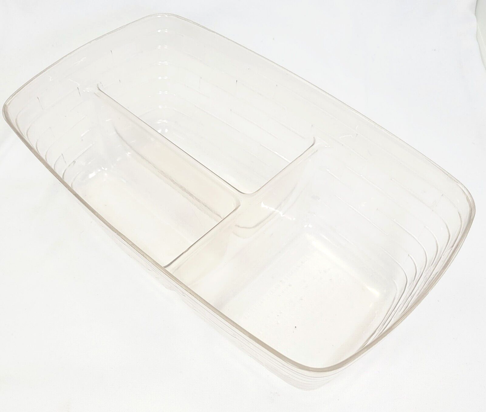 Longaberger Rectangle Chore Basket Double Swing Handles Divided Protector Liner