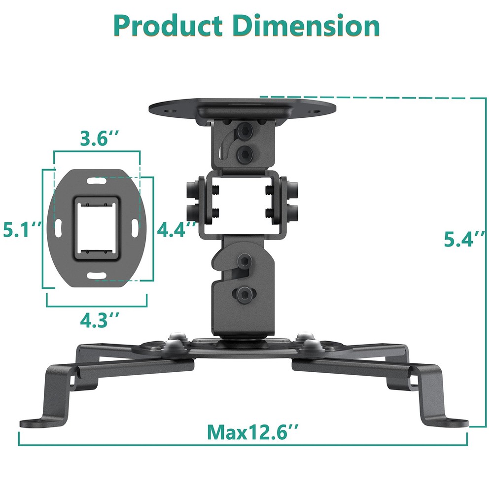 Projector Ceiling Mount Universal Low Profile Projector Mount with Retractabl...