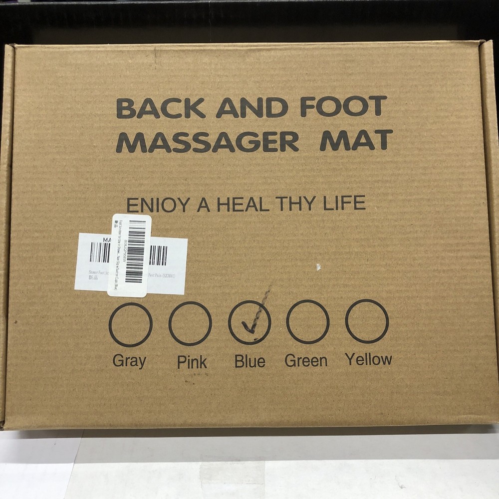 Shower Foot Back Scrubber Massage Mat - Blue - New