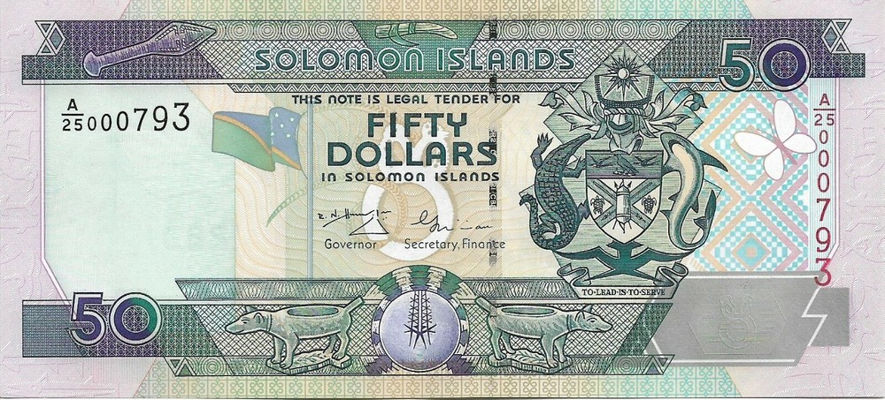 SOLOMON ISLANDS 2001 50 Dollars A/25 P24 UNC