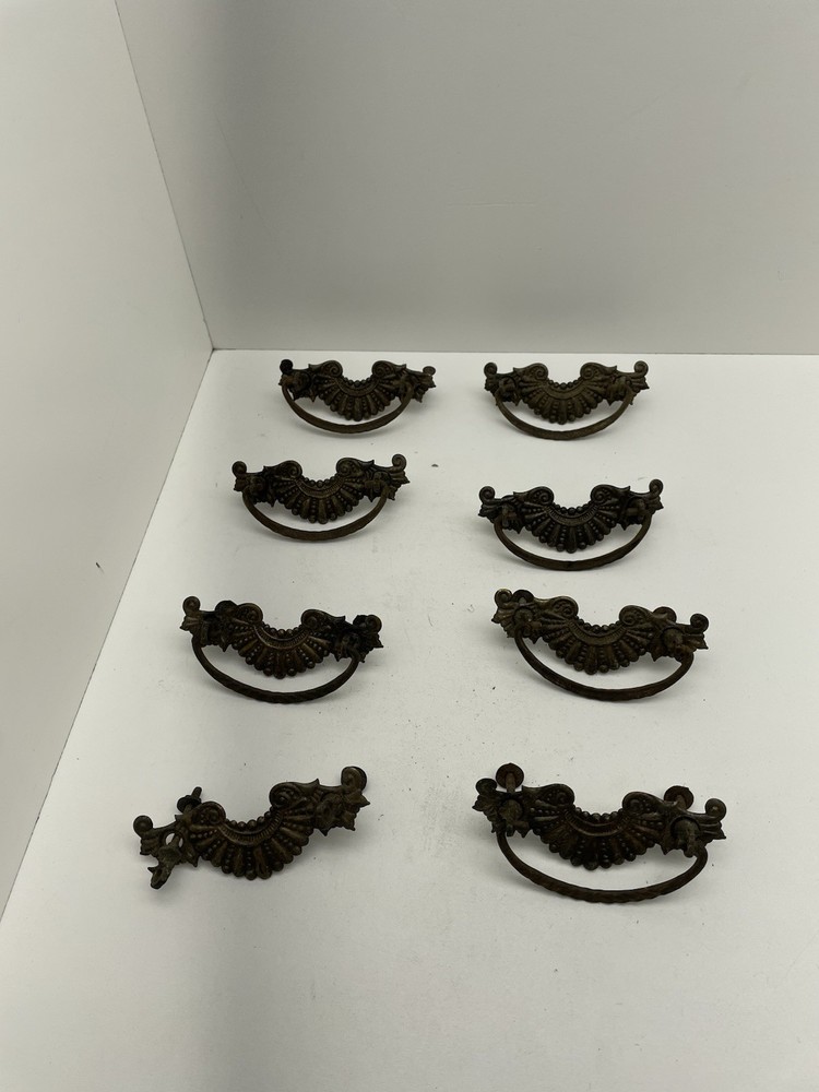 Vintage Brass Drawer Pull Lot Of 8