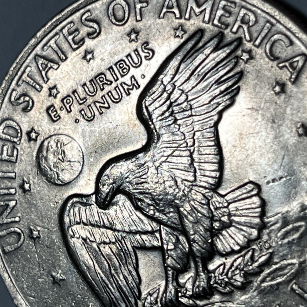 1972 P Eisenhower Ike Dollar Type 2 Die Crack Errors Wounded / Speared Eagle