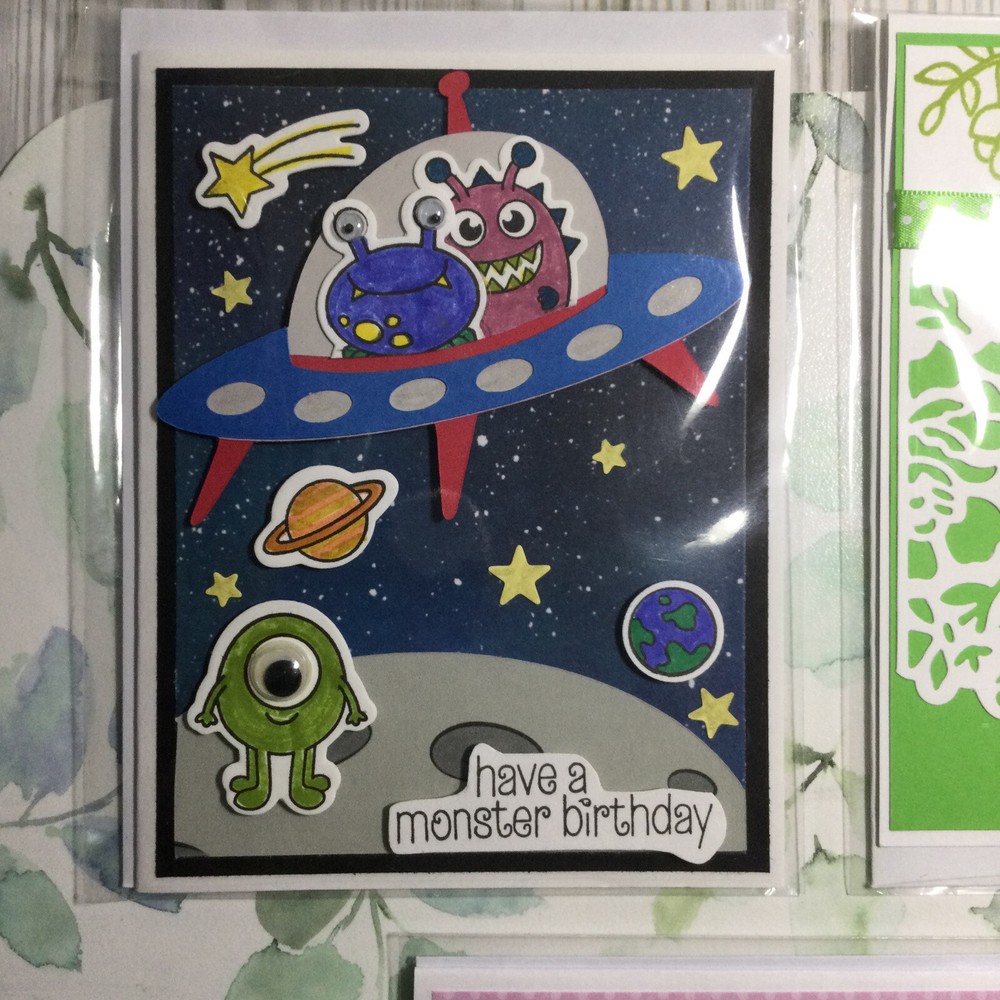 Handmade 5 Single Completed Cards - Mixed Grouping 9