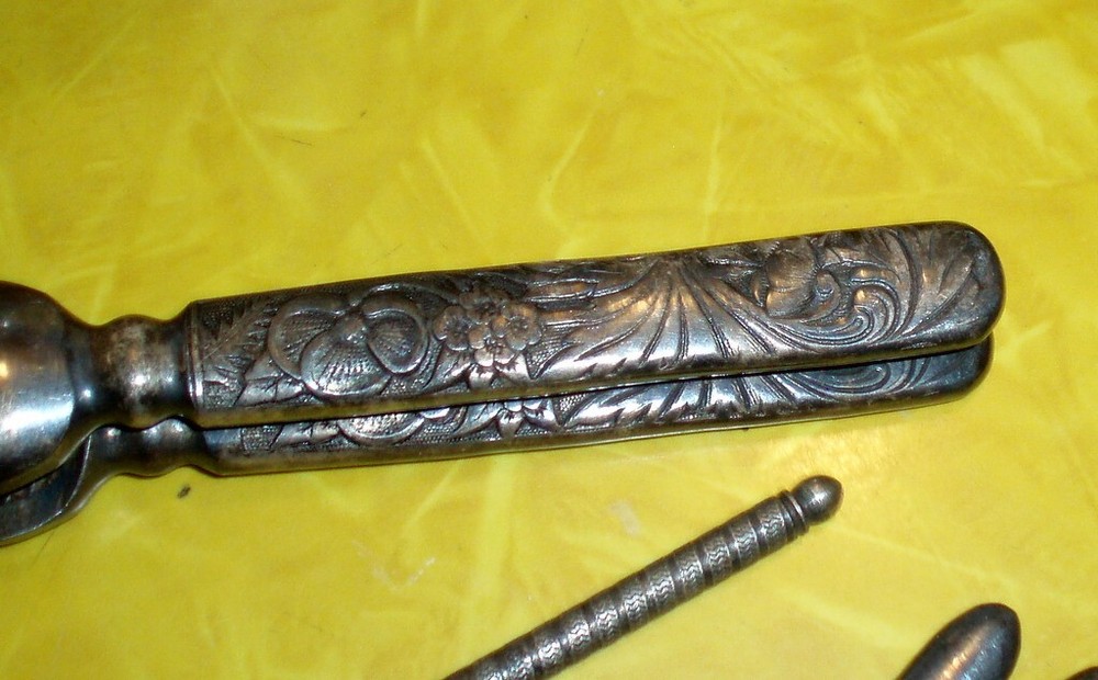 ANTIQUE VICTORIAN ROGER BROS SILVER PLATE NUTCRACKER PICK SET NUT CRACKERS