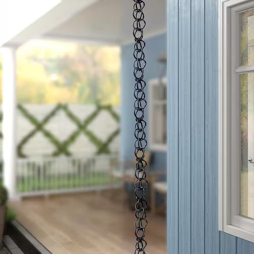8.5 Ft. Aluminum Ring Rain Chain (Black)
