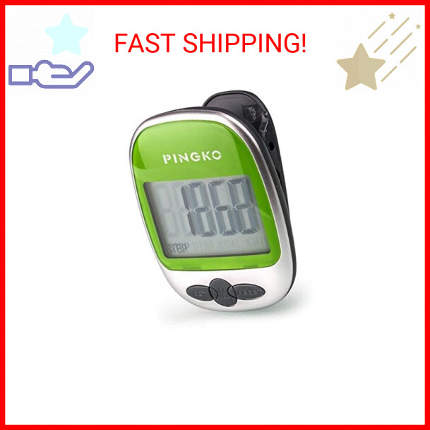 PINGKO Best Pedometer for Walking Accurately Track Steps Multi-Function Portable