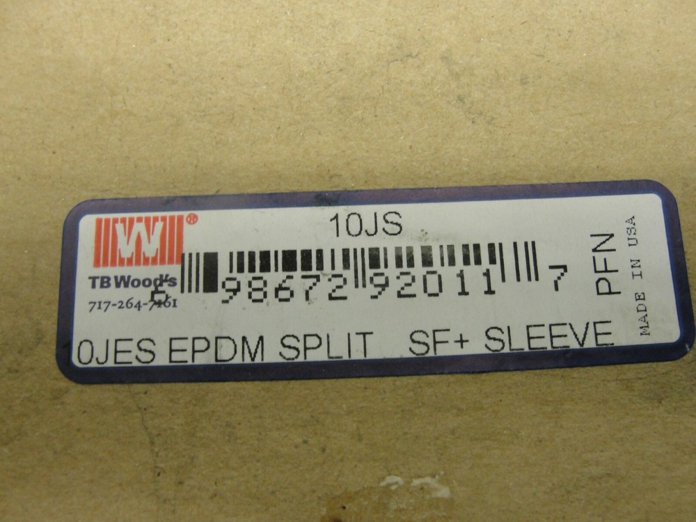TB Woods 2 Two Piece Flexible Coupling Sleeve 10JESEPDM Split Retaining Ring NOS