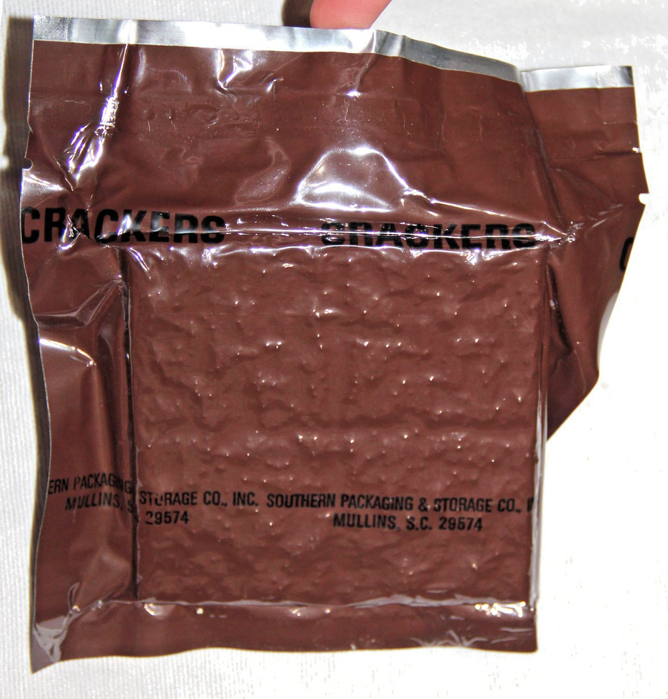 ORIGINAL UNOPENED MRE CRACKERS AND PEANUT BUTTER PACKETS