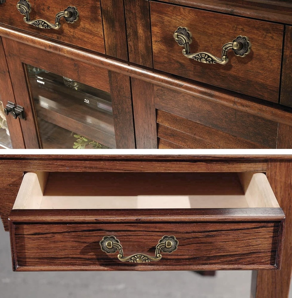 6 Pcs 3 Inch Bail Handle Drop Pulls Vintage Drop Bail Drawer Pulls Antique Bronz