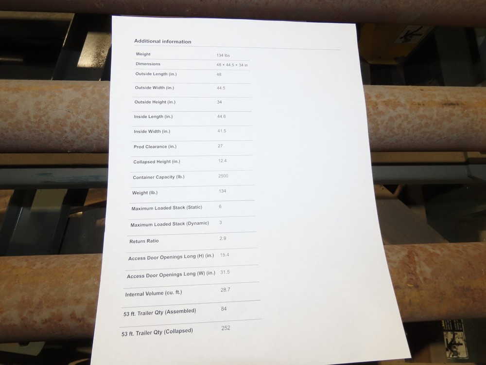 Orbis BulkPak Collapsible Bulk Container Bin 28.7 cu-ft 48 x 44.5" Stackable