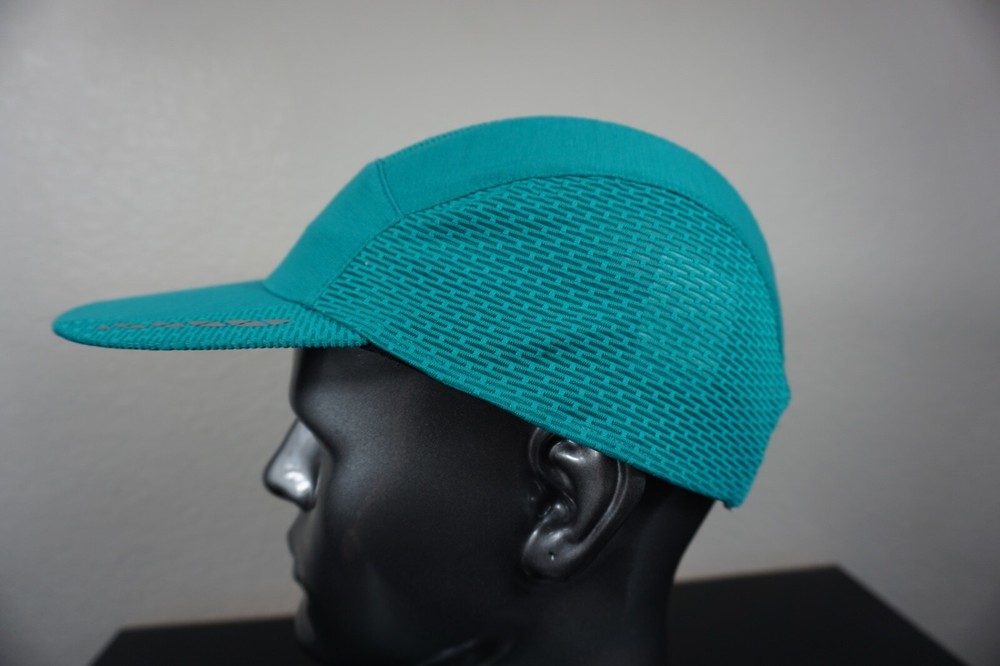 Saucony Hat Cap Adult One Size Green Unstructured 6 Panel Mesh Strap Back Low