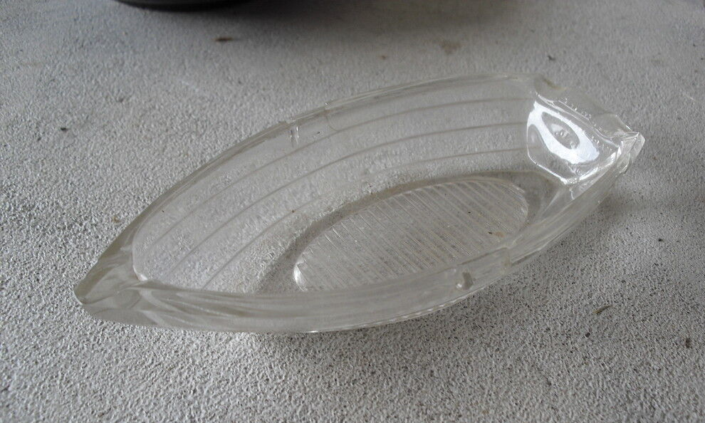 Unique Vintage Glass Boat Candy Container