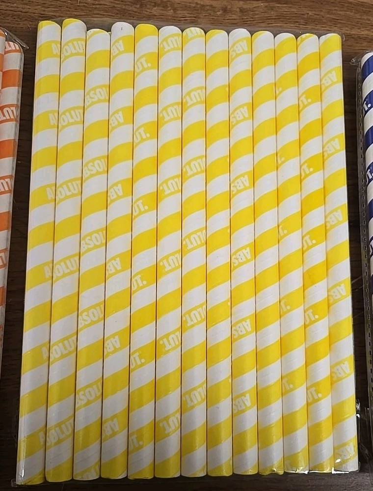 Absolut Vodka Branded Thick Paper Straws ~ 75