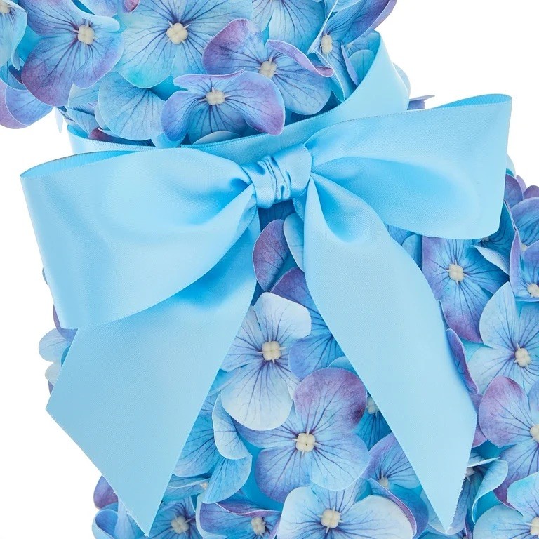 Hydrangea Bunny Tabletop Decoration, Blue, 16", Easter