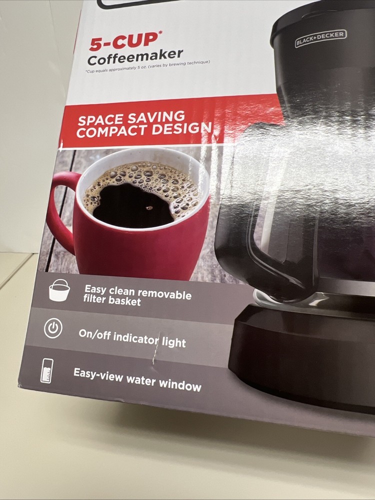 BLACK+DECKER 5-Cup Coffeemaker, Black New