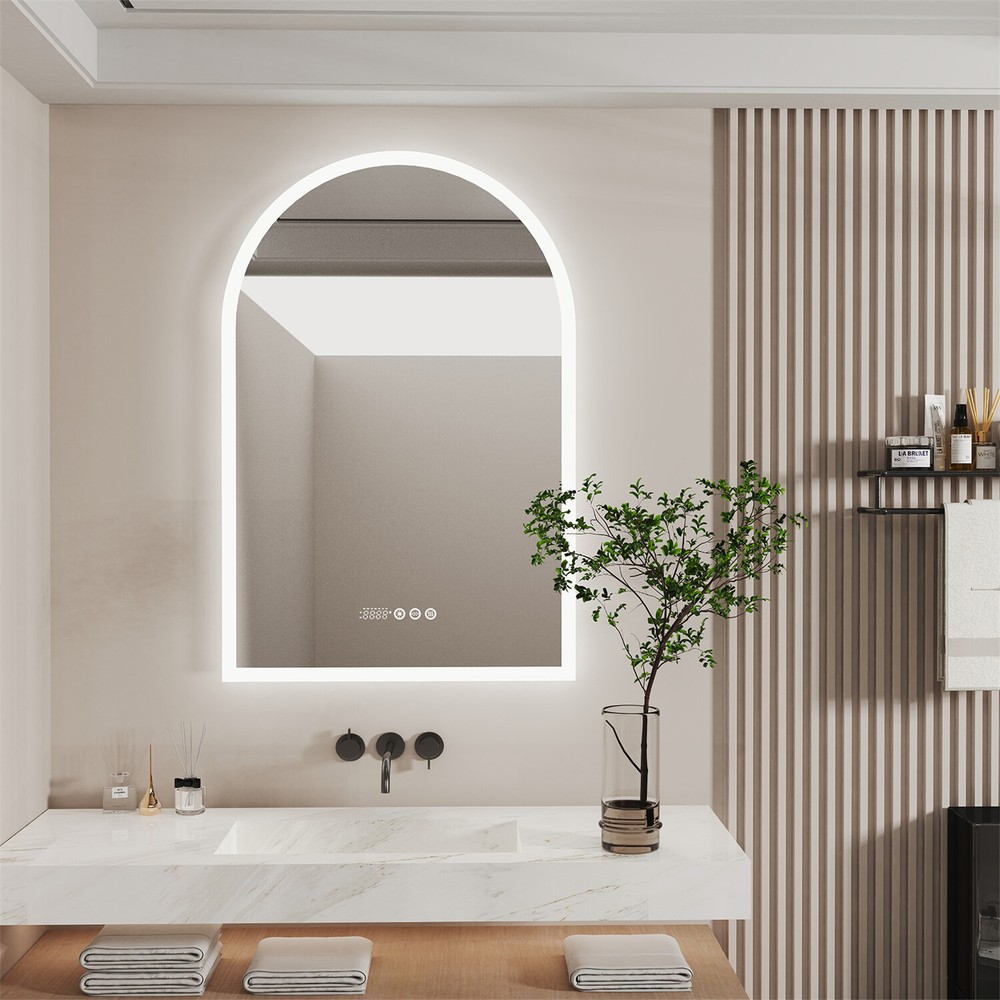Arched LED Bathroom Mirror for Wall Backlight Antifog Vanity Mirror Waterproof