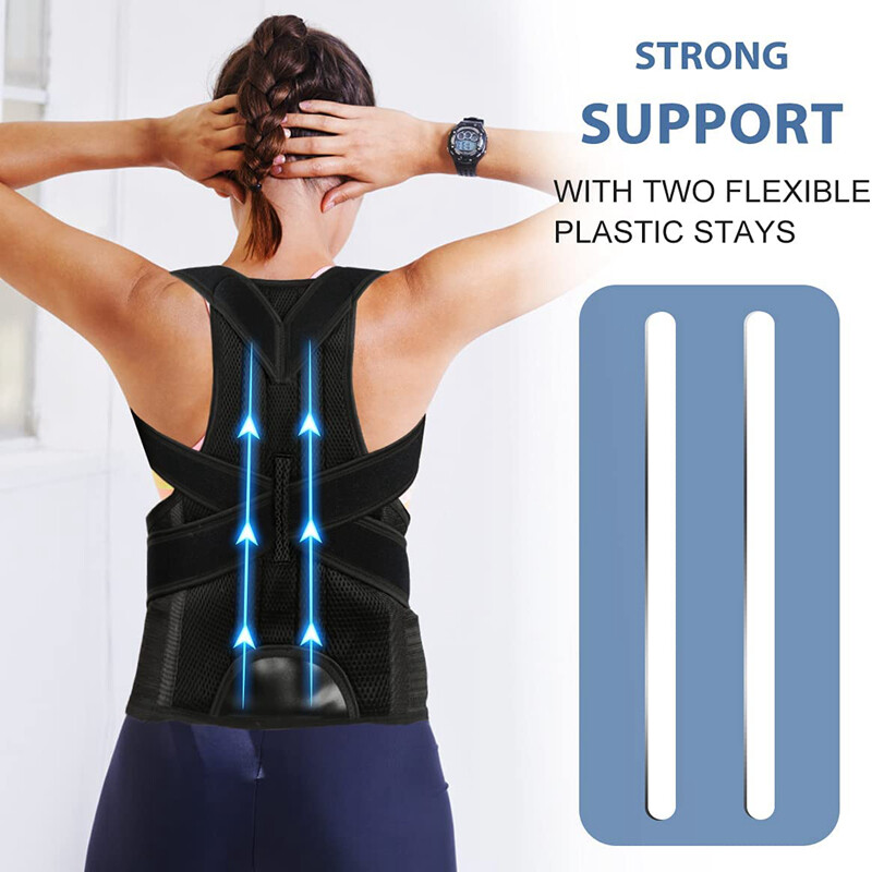 Back Support Belt Posture Corrector Brace Lower Upper Back Pain Relief Unisex US