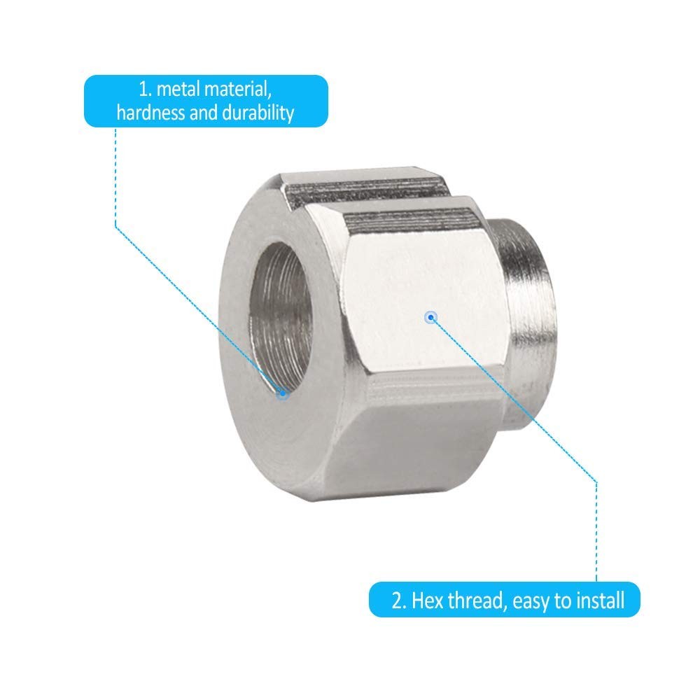 20Pcs 3D Printer Eccentric Nut, Spacer 10mm x 8mm, Silver